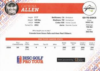 2016 Disc Golf Pro Tour #NNO Catrina Allen Back